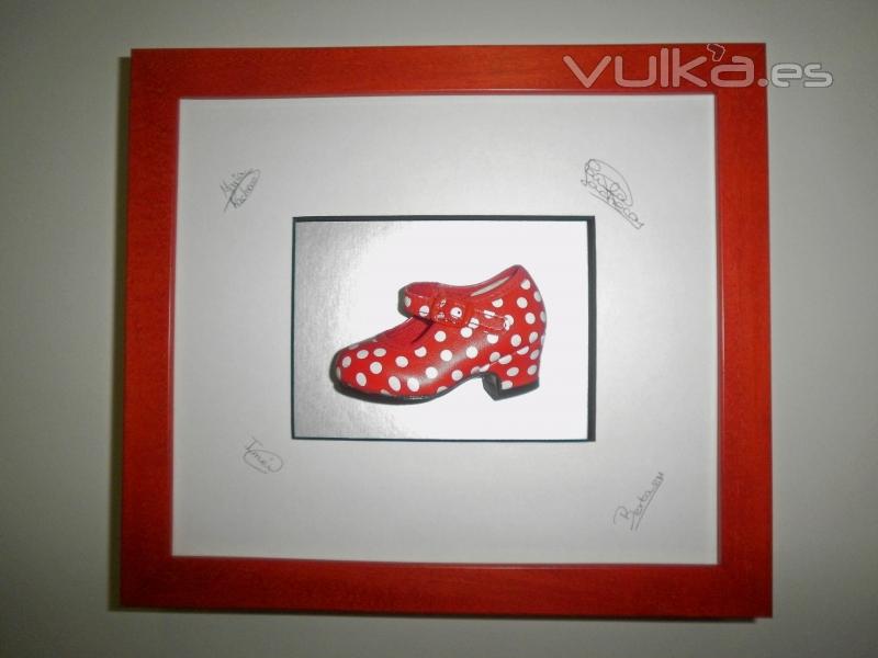 Zapato de flamenca en miniatura - Kanya Enmarcacin