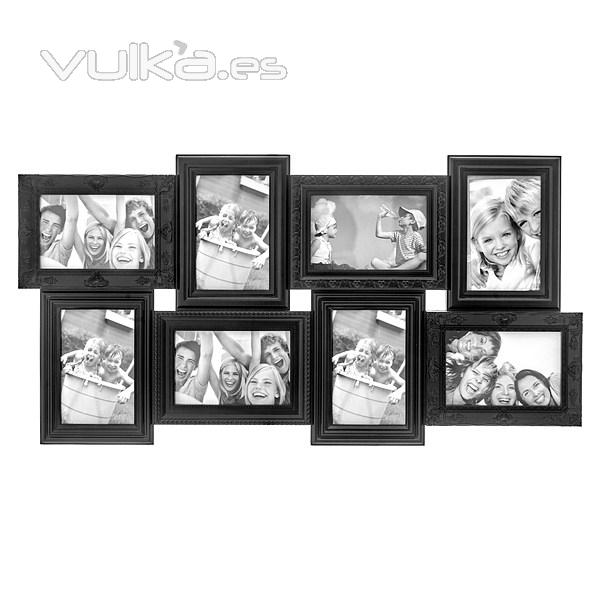 Portafotos multiple magic negro 10x15 8 fotos - La Llimona home