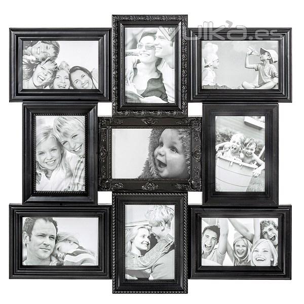 Portafotos multiple magic negro 10x15 9 fotos - La Llimona home
