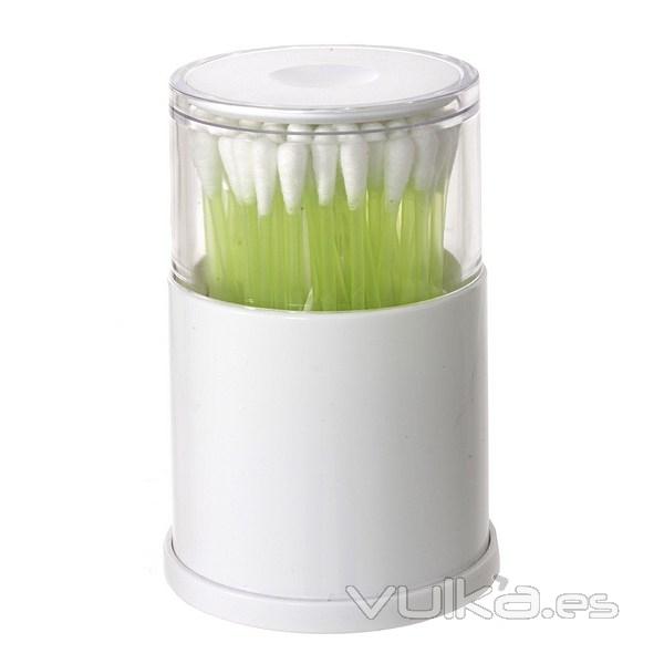 Baño. Dispensador pop-up bastoncillos algodón blanco 2 - La Llimona home