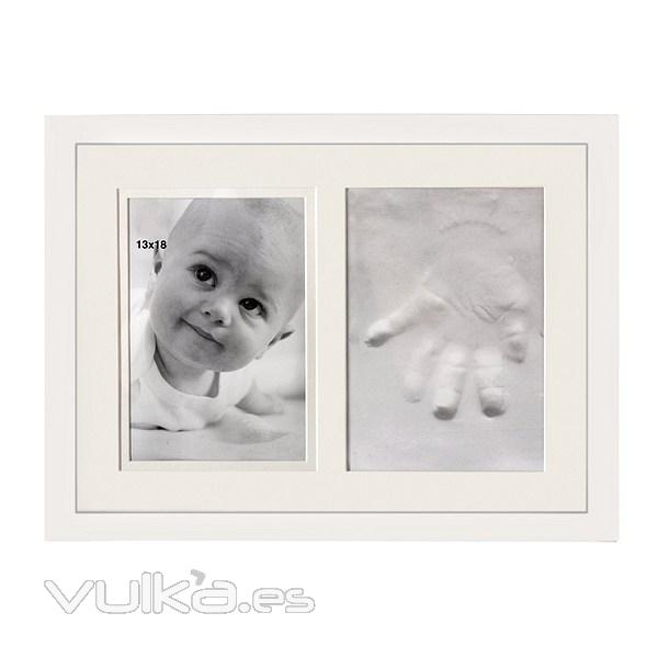 Portafotos multiple foto bebe con molde mano 13x18 2 fotos - La Llimona home