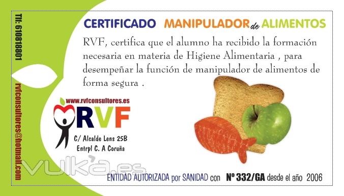 Curso online manipulador alimentos 13EUR www.rvfconsultores.com