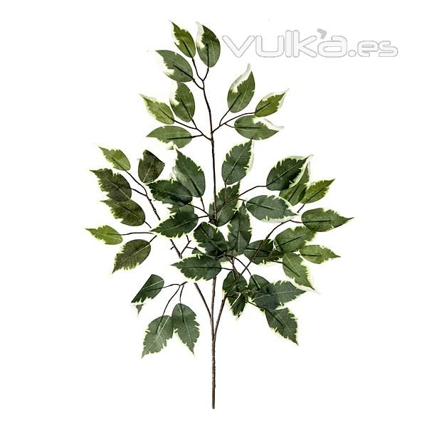 Plantas artificiales. Rama hojas ficus artificiales bicolor 60 - La Llimona home