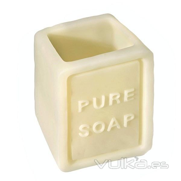 Vaso baño soap rectangular beige 1 - La Llimona home