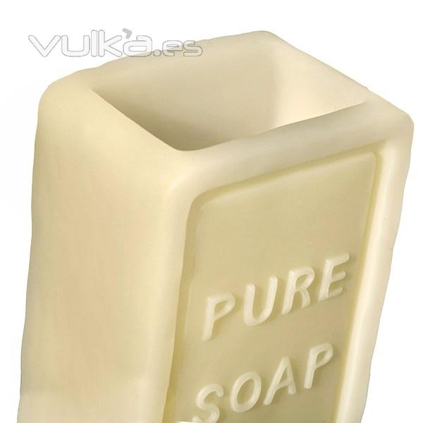 Vaso bao soap rectangular beige 2 - La Llimona home