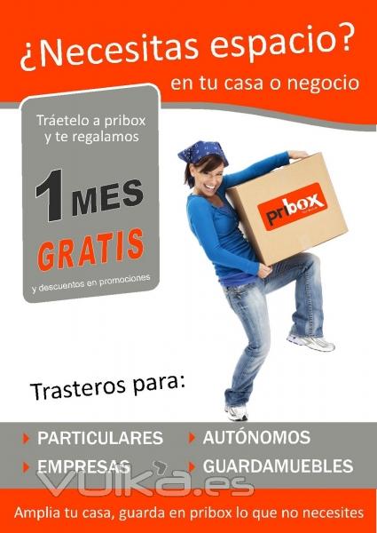 un mes gratis para alquilar tu trastero Pribox en Barcelona