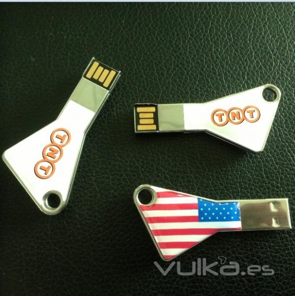 Memoria usb llave con logotipo gota de resina