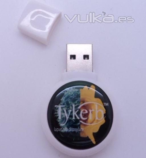 Crculo Memoria USB 2.0 con logotipo de resina