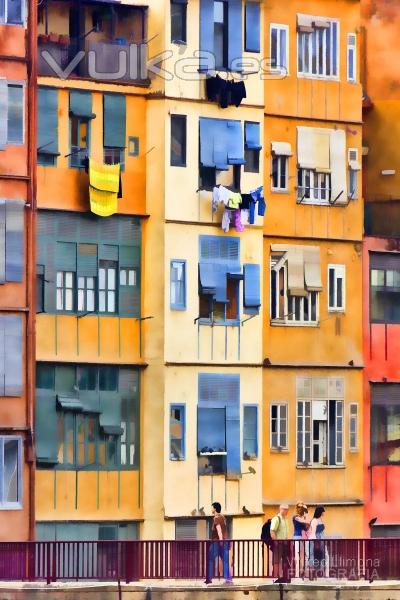 Pster. Fachadas de Gerona por Wifred Llimona en La Llimona foto