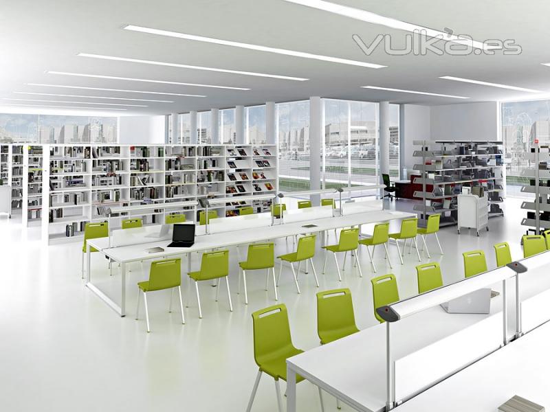 muebles biblioteca e iluminacion