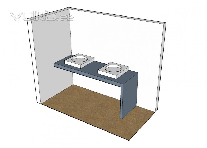 Diseño de lavamanos sobre encimera en Silestone Gris Expo (1)