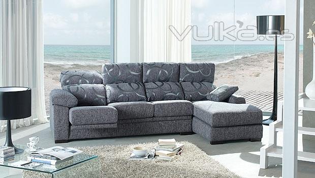 Sofá de 4 plazas reclinable y con cheslong