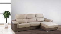Bonito sofa de piel combinado en 2 colores
