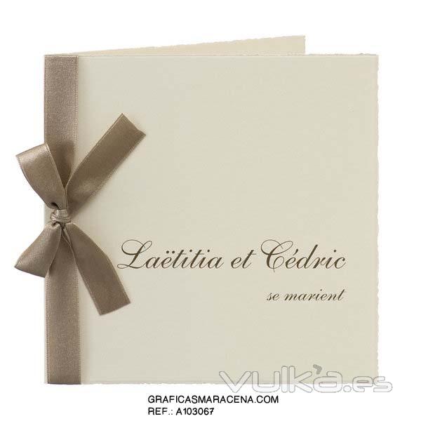 Elegante invitación de boda - graficasmaracena.com