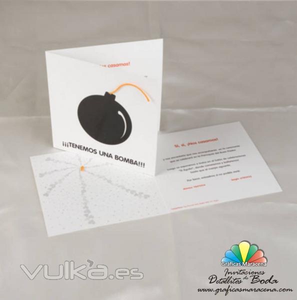 Invitación de boda divertida - graficasmaracena.com