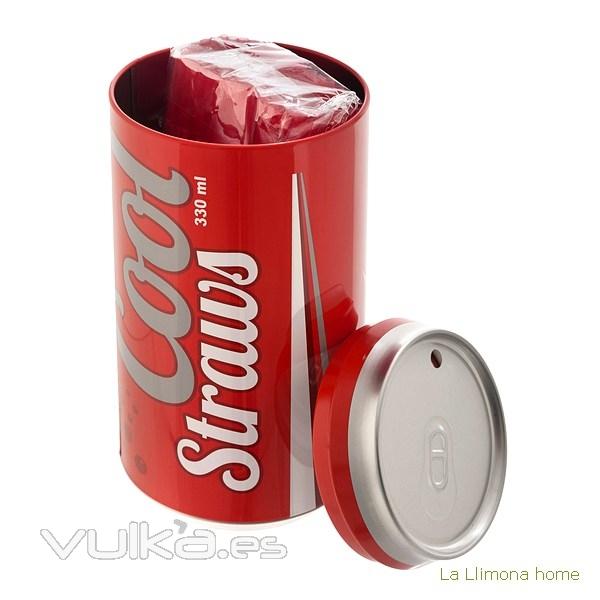 Gifts. Dispensador de pajitas cool straws rojo 2 - La Llimona home