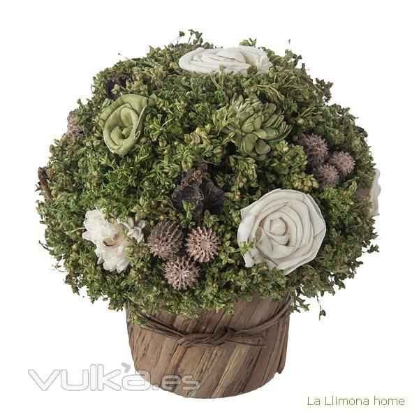 Arreglo floral natur maceta flores artificiales verde 17 - La Llimona home