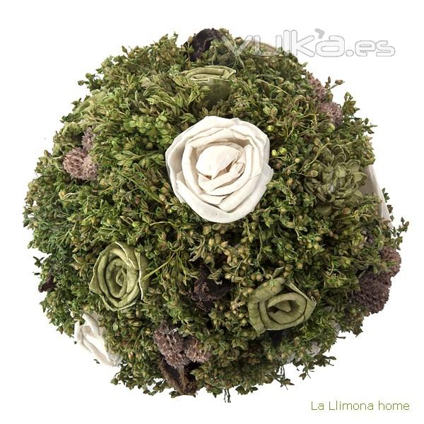 Arreglo floral natur maceta flores artificiales verde 17 2 - La Llimona home