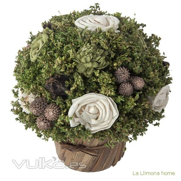 Arreglo floral natur maceta flores artificiales verde 17 3 - La Llimona home