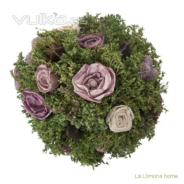 Arreglo floral natur maceta flores artificiales malva 17 2 - La Llimona home