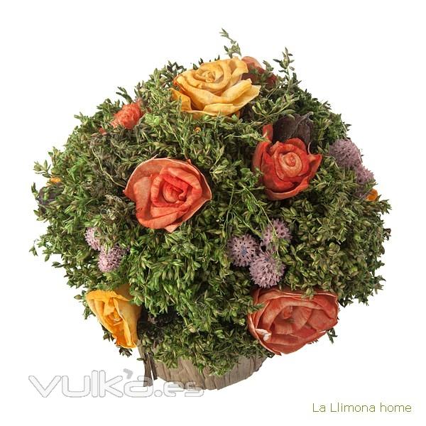 Arreglo floral natur maceta flores artificiales naranja 17 1 - La Llimona home