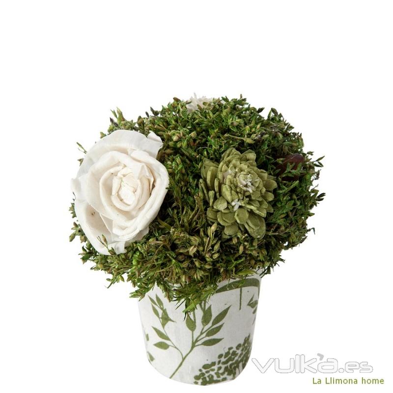 Arreglo floral natur maceta deco flores artificiales beig 14 - La Llimona home