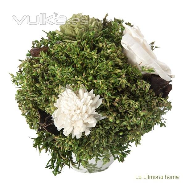 Arreglo floral natur maceta deco flores artificiales beig 14 1 - La Llimona home