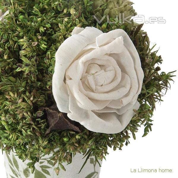 Arreglo floral natur maceta deco flores artificiales beig 14 3 - La Llimona home