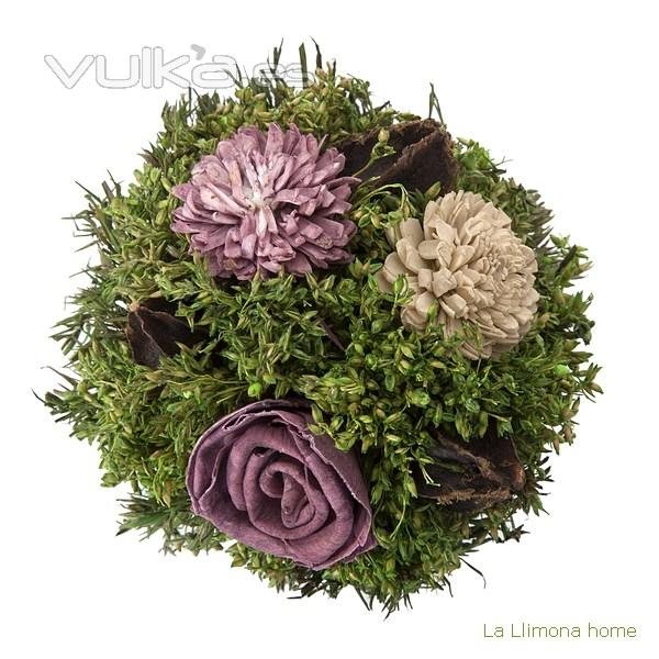 Arreglo floral natur maceta deco flores artificiales malva 14 2 - La Llimona home