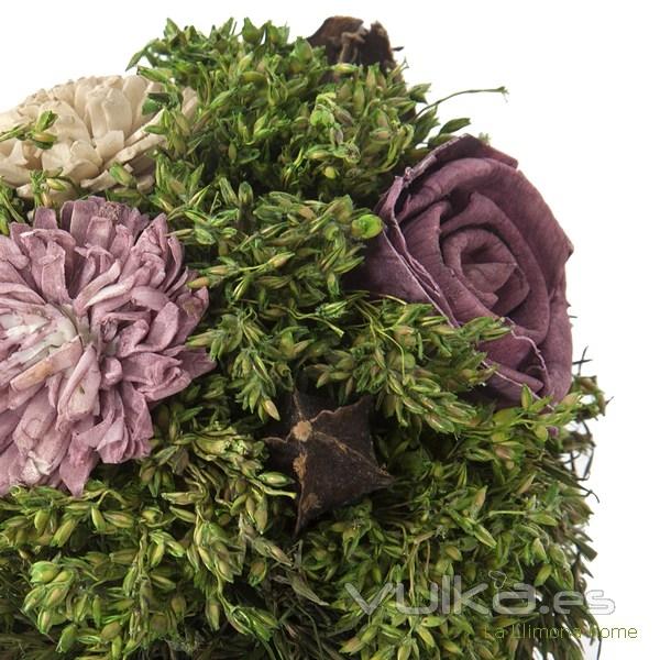 Arreglo floral natur maceta deco flores artificiales malva 14 3 - La Llimona home