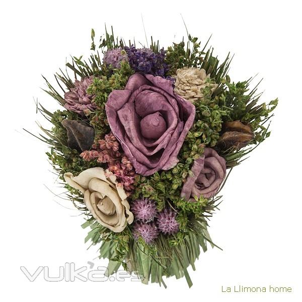 Arreglo floral natur flores artificiales malva 20 1 - La Llimona home