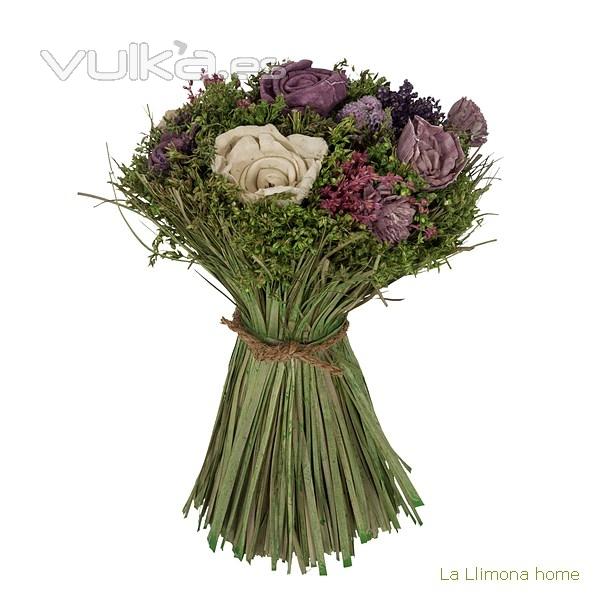 Arreglo floral natur flores artificiales malva 30 - La Llimona home