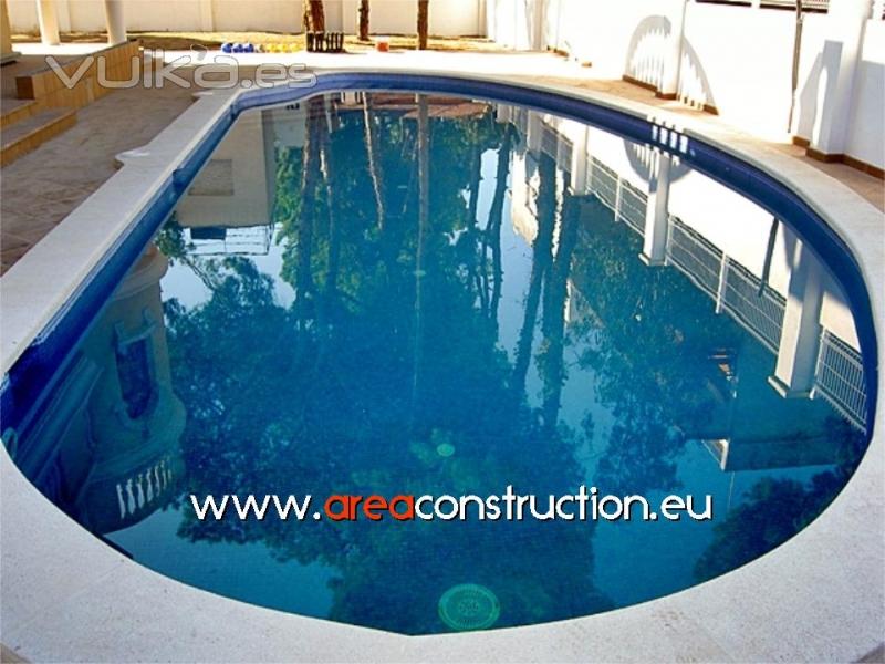 Construccin de piscina, casa de lujo, Castelldefels, Barcelona. Area Construction Technology