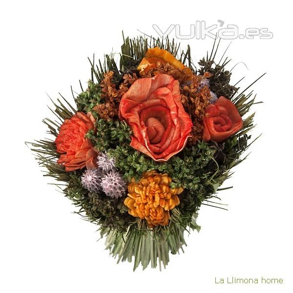Arreglo floral natur flores artificiales naranja 20 1 - La Llimona home
