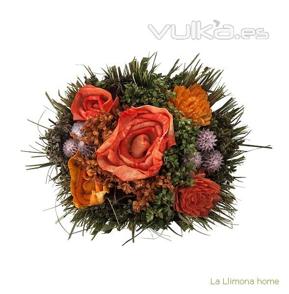 Arreglo floral natur flores artificiales naranja 20 2 - La Llimona home