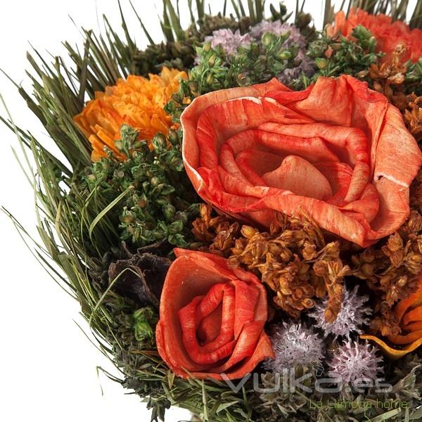 Arreglo floral natur flores artificiales naranja 20 3 - La Llimona home