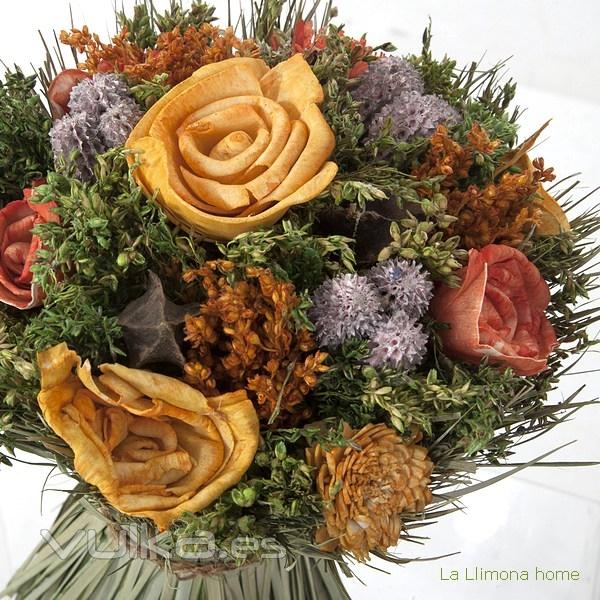 Arreglo floral natur flores artificiales naranja 30 3 - La Llimona home