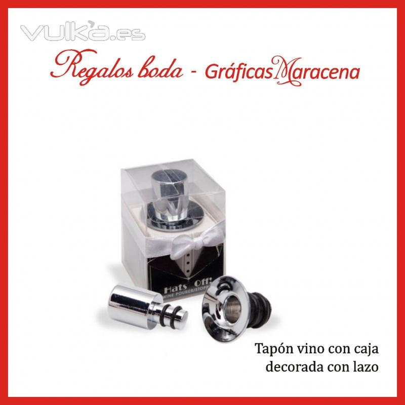 Regalos boda Granada - Tapón vino con caja decorada