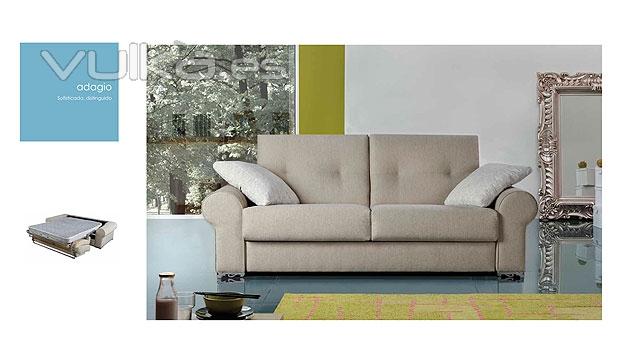 Sofa cama en color hueso