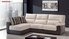 Bonito sofa con cheslong combinado en 2 colores