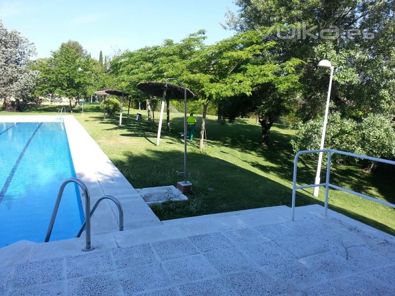 piscina y jardin