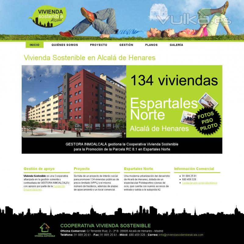 Diseño página web de VIVIENDA SOSTENIBLE ALCALÁ, cooperativa de viviendas