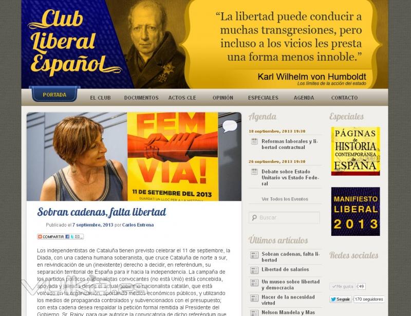 Diseño y administración de la web del Club Liberal Español