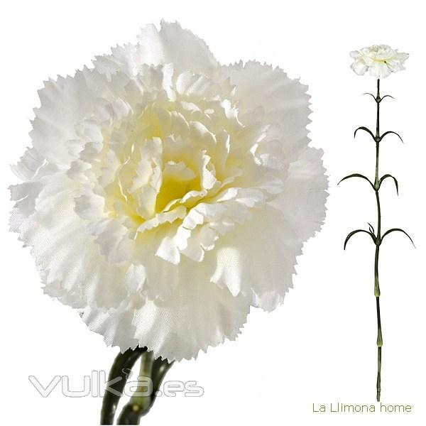 Flores artificiales. Flor clavel artificial blanco 55 1 - La Llimona home