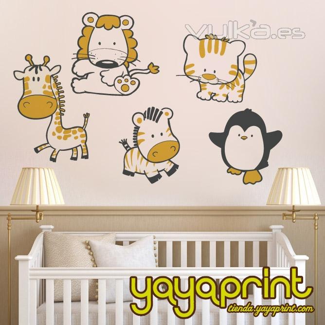 Vinilo decorativo para pared. vinilo Infantil, Decorar habitacin nios y nias. animales, tienda