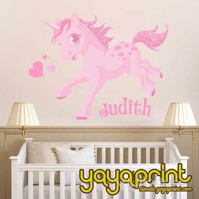 Vinilo decorativo para pared. vinilo Infantil, Decorar habitacin nios y nias. Pony, tienda