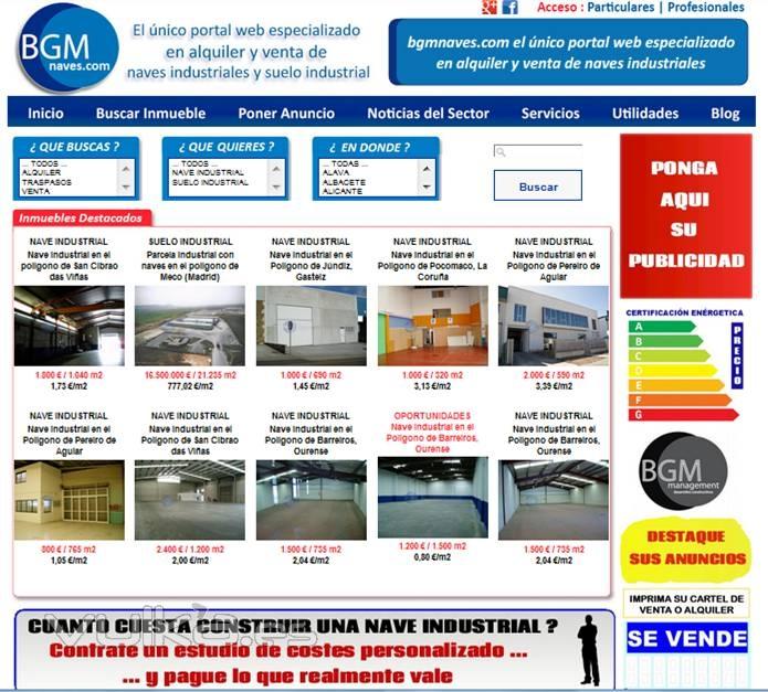 bgmnaves.com portal especializado en alquiler y venta de naves industriales