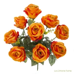 Ramo artificial flores rosas naranjas 52 - la llimona home