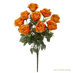 Ramo artificial flores rosas naranjas 52 1 - la llimona home