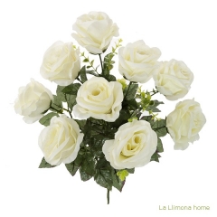 Ramo artificial flores rosas blancas 52 - la llimona home